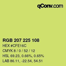 カラーコード: RGB 207 225 108 | qconv.com