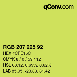 Color code: RGB 207 225 92 | qconv.com