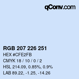 Color code: RGB 207 226 251 | qconv.com