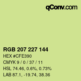 Código de color: RGB 207 227 144 | qconv.com