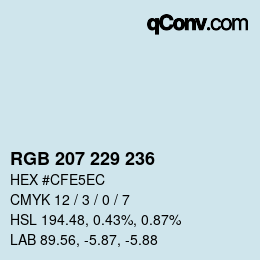 Color code: RGB 207 229 236 | qconv.com