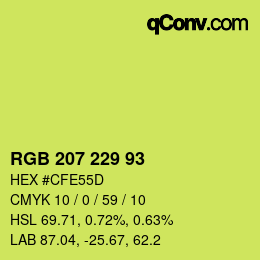 カラーコード: RGB 207 229 93 | qconv.com
