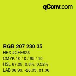 Farbcode: RGB 207 230 35 | qconv.com