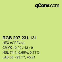 カラーコード: RGB 207 231 131 | qconv.com