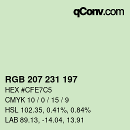 カラーコード: RGB 207 231 197 | qconv.com