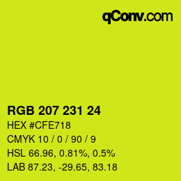 颜色代码: RGB 207 231 24 | qconv.com