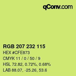 カラーコード: RGB 207 232 115 | qconv.com