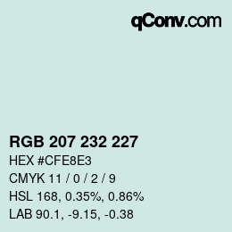 Color code: RGB 207 232 227 | qconv.com