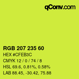 Farbcode: RGB 207 235 60 | qconv.com