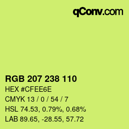 カラーコード: RGB 207 238 110 | qconv.com