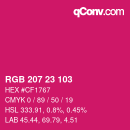 Color code: RGB 207 23 103 | qconv.com