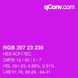 Color code: RGB 207 23 236 | qconv.com