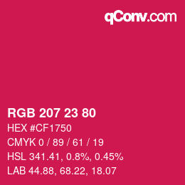 Código de color: RGB 207 23 80 | qconv.com