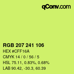 Color code: RGB 207 241 106 | qconv.com