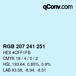 Color code: RGB 207 241 251 | qconv.com