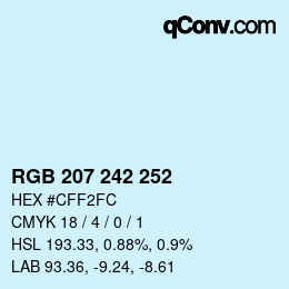 颜色代码: RGB 207 242 252 | qconv.com
