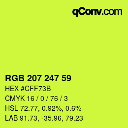 カラーコード: RGB 207 247 59 | qconv.com