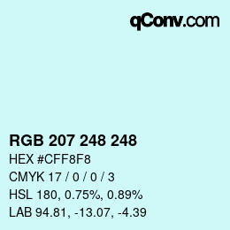 Color code: RGB 207 248 248 | qconv.com