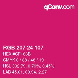 Color code: RGB 207 24 107 | qconv.com