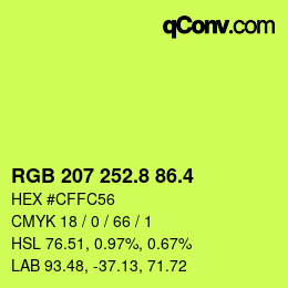 カラーコード: RGB 207 252.8 86.4 | qconv.com