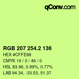 カラーコード: RGB 207 254.2 136 | qconv.com