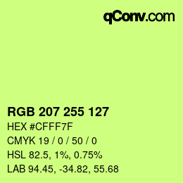 Code couleur: RGB 207 255 127 | qconv.com