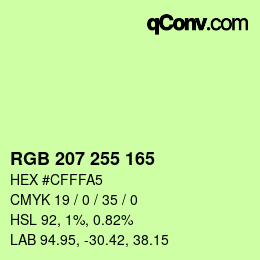 Code couleur: RGB 207 255 165 | qconv.com