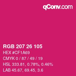 カラーコード: RGB 207 26 105 | qconv.com