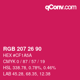 カラーコード: RGB 207 26 90 | qconv.com