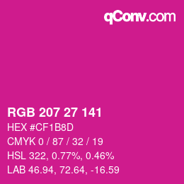 カラーコード: RGB 207 27 141 | qconv.com