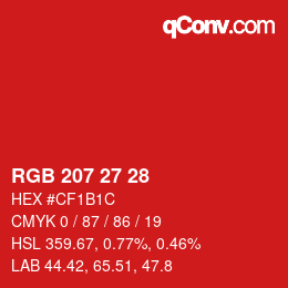 Color code: RGB 207 27 28 | qconv.com