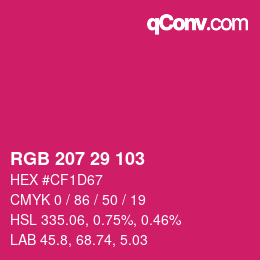 Color code: RGB 207 29 103 | qconv.com