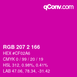 Farbcode: RGB 207 2 166 | qconv.com