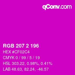 Color code: RGB 207 2 196 | qconv.com