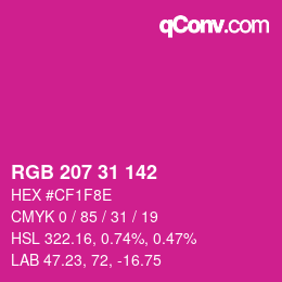 Color code: RGB 207 31 142 | qconv.com