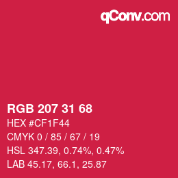 Color code: RGB 207 31 68 | qconv.com