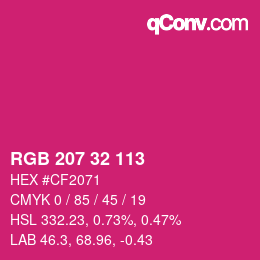 Color code: RGB 207 32 113 | qconv.com