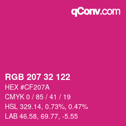 Color code: RGB 207 32 122 | qconv.com
