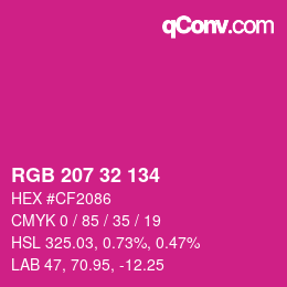 Color code: RGB 207 32 134 | qconv.com