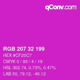 Color code: RGB 207 32 199 | qconv.com