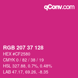 Color code: RGB 207 37 128 | qconv.com
