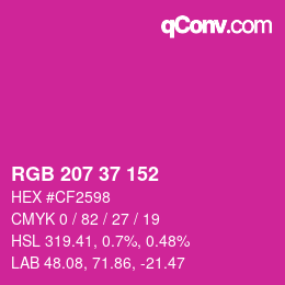 Color code: RGB 207 37 152 | qconv.com