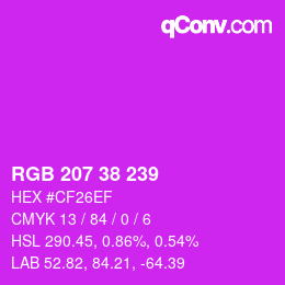 颜色代码: RGB 207 38 239 | qconv.com