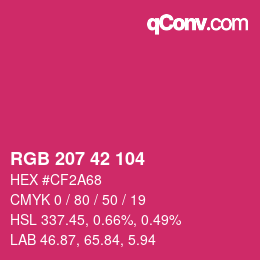 Color code: RGB 207 42 104 | qconv.com