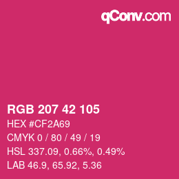 Color code: RGB 207 42 105 | qconv.com