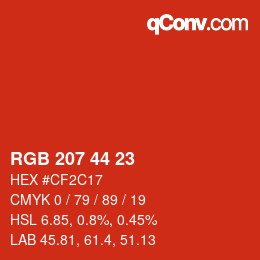 Color code: RGB 207 44 23 | qconv.com