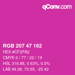 Color code: RGB 207 47 162 | qconv.com