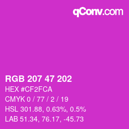 Color code: RGB 207 47 202 | qconv.com