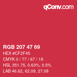 Farbcode: RGB 207 47 69 | qconv.com