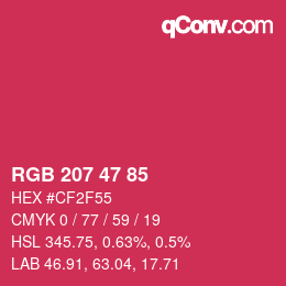 Color code: RGB 207 47 85 | qconv.com